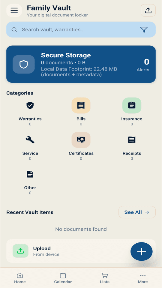 Vault & Documents screenshot 1